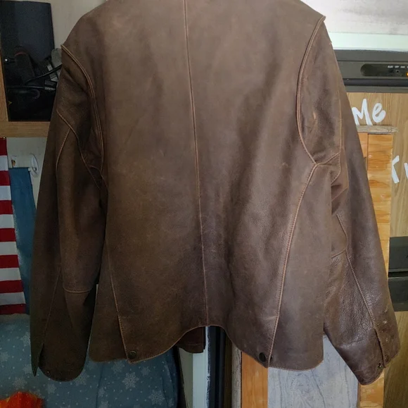 St. Johns Bay genuine leather jacket - Picture 7 of 9